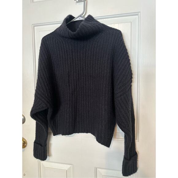 Maeve by Anthropologie Sweater Oversized Boho Turtleneck Black Women's X-Small - Picture 2 of 7